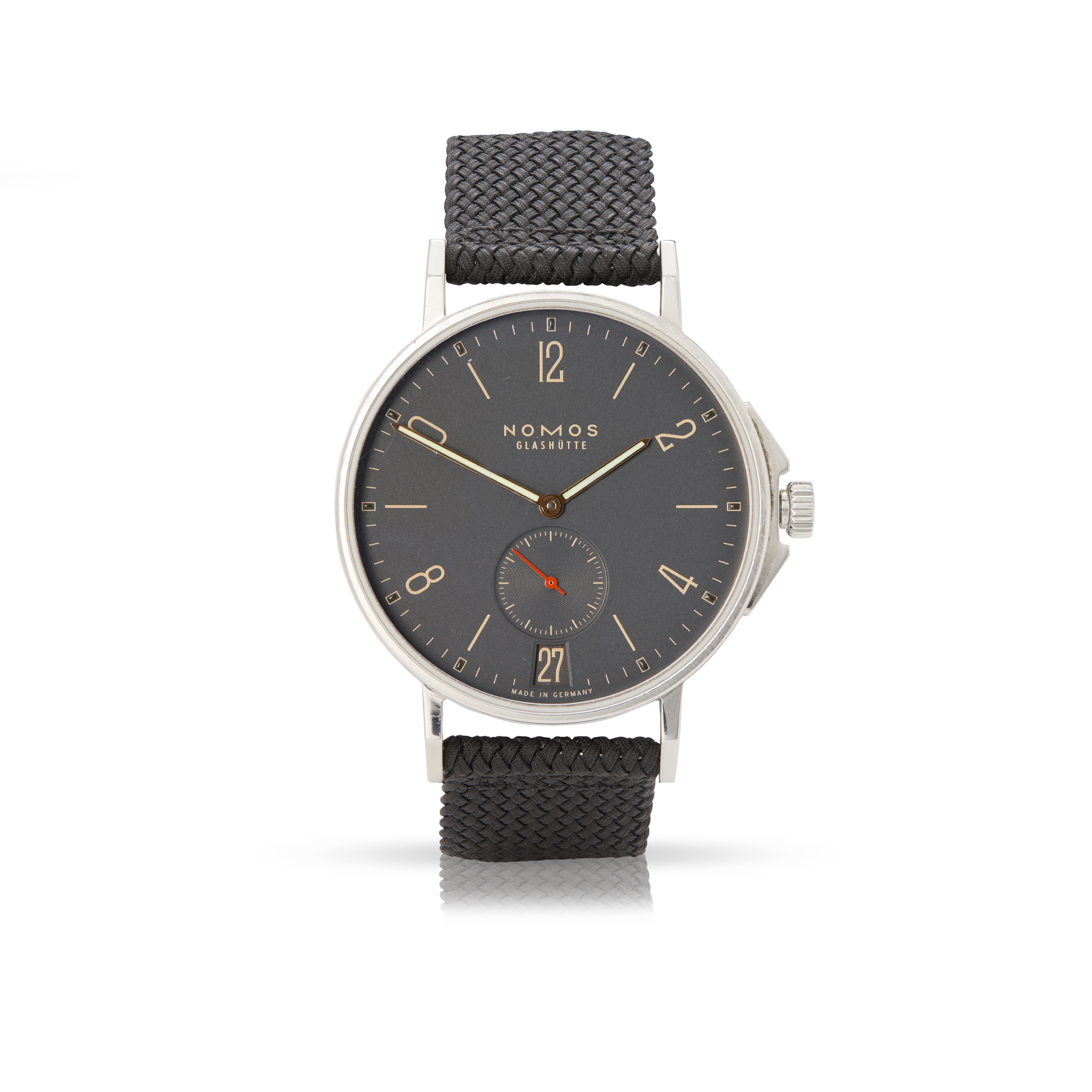 Nomos. A stainless steel self-winding wristwatch with box and spare strap