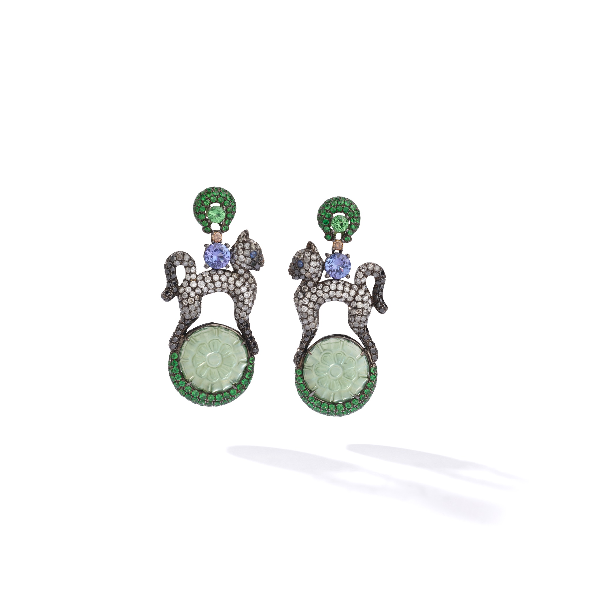 Wendy Yue: A pair of gem-set novelty earrings