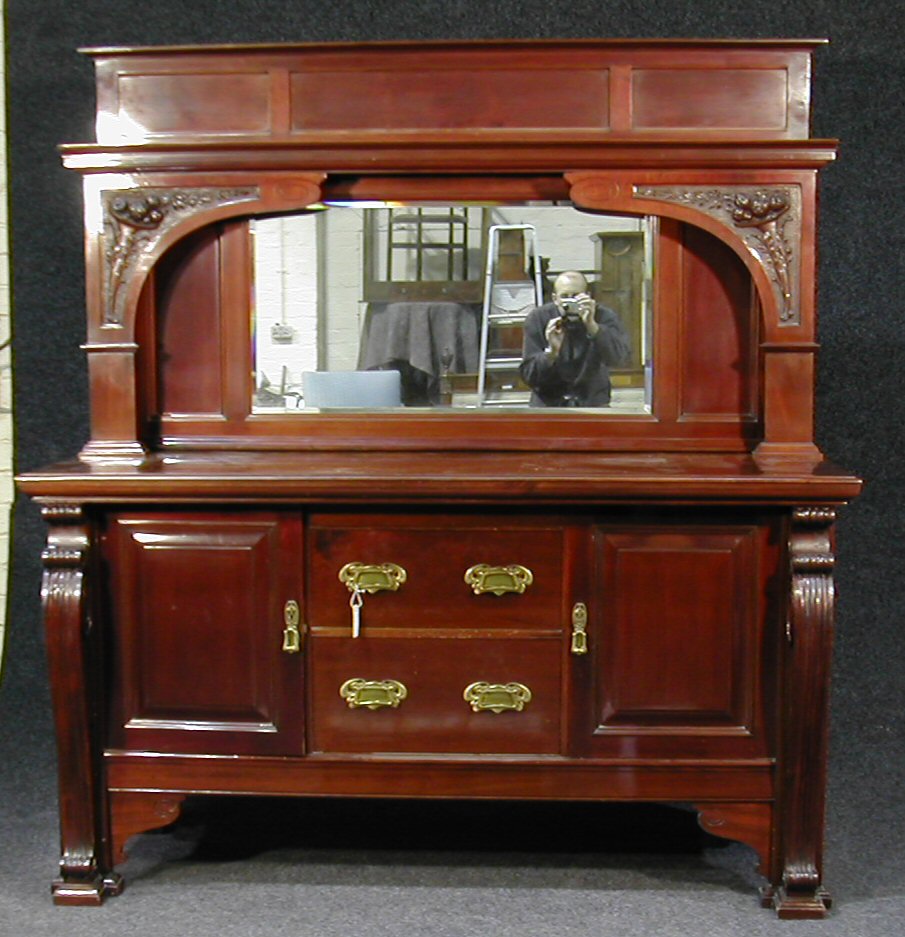 A late Victorian mahogany sideboard,