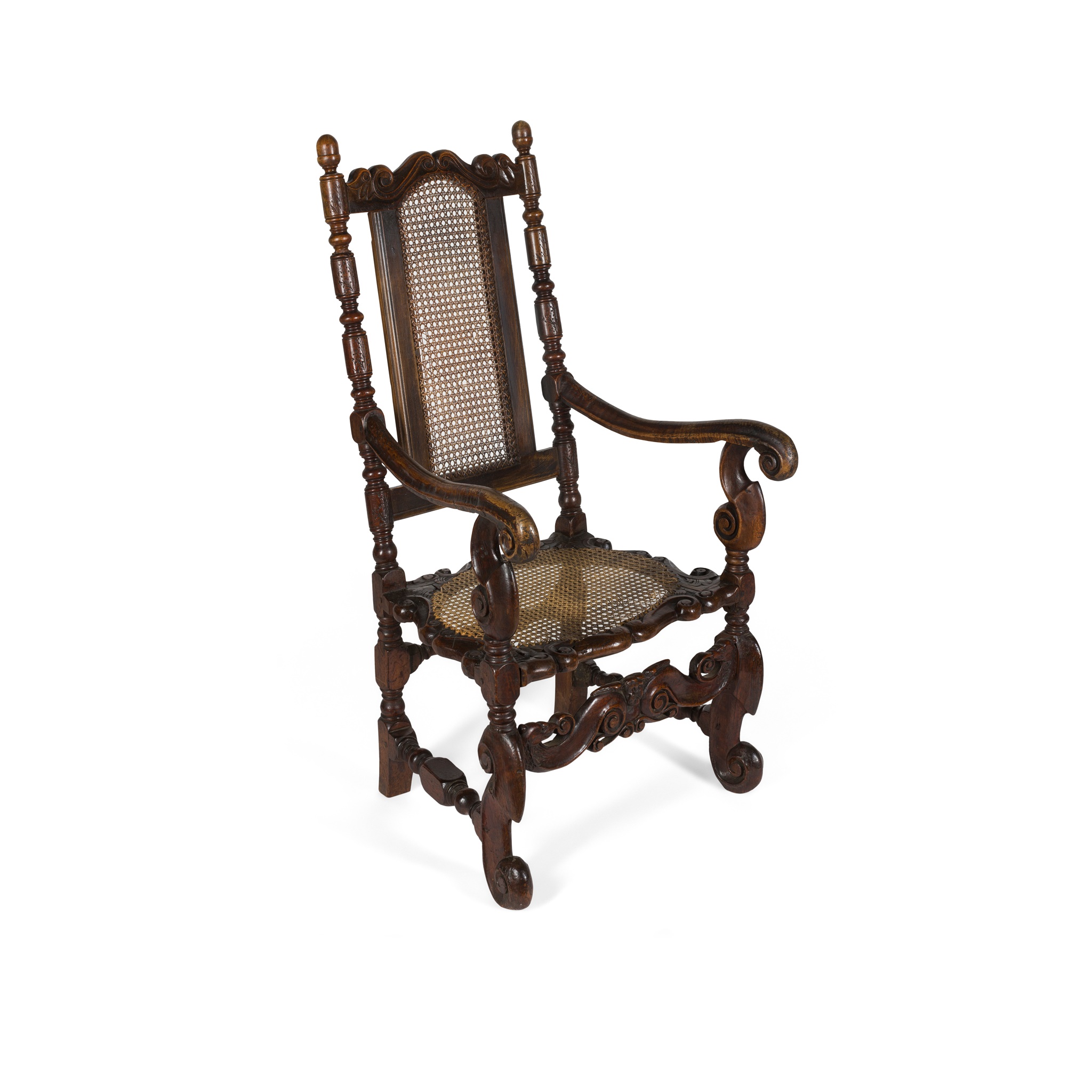 CAROLEAN WALNUT ARMCHAIR
