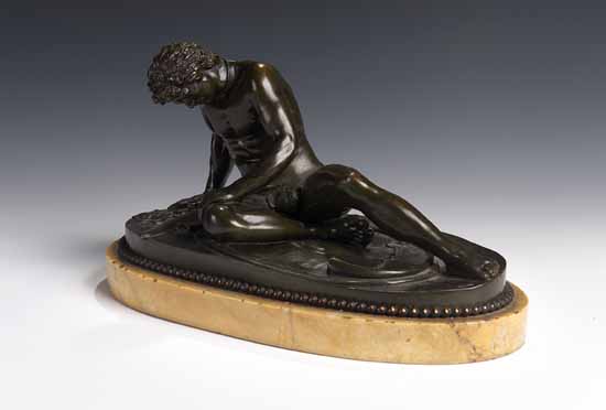 A bronze figure of 'The Dying Gladiator'