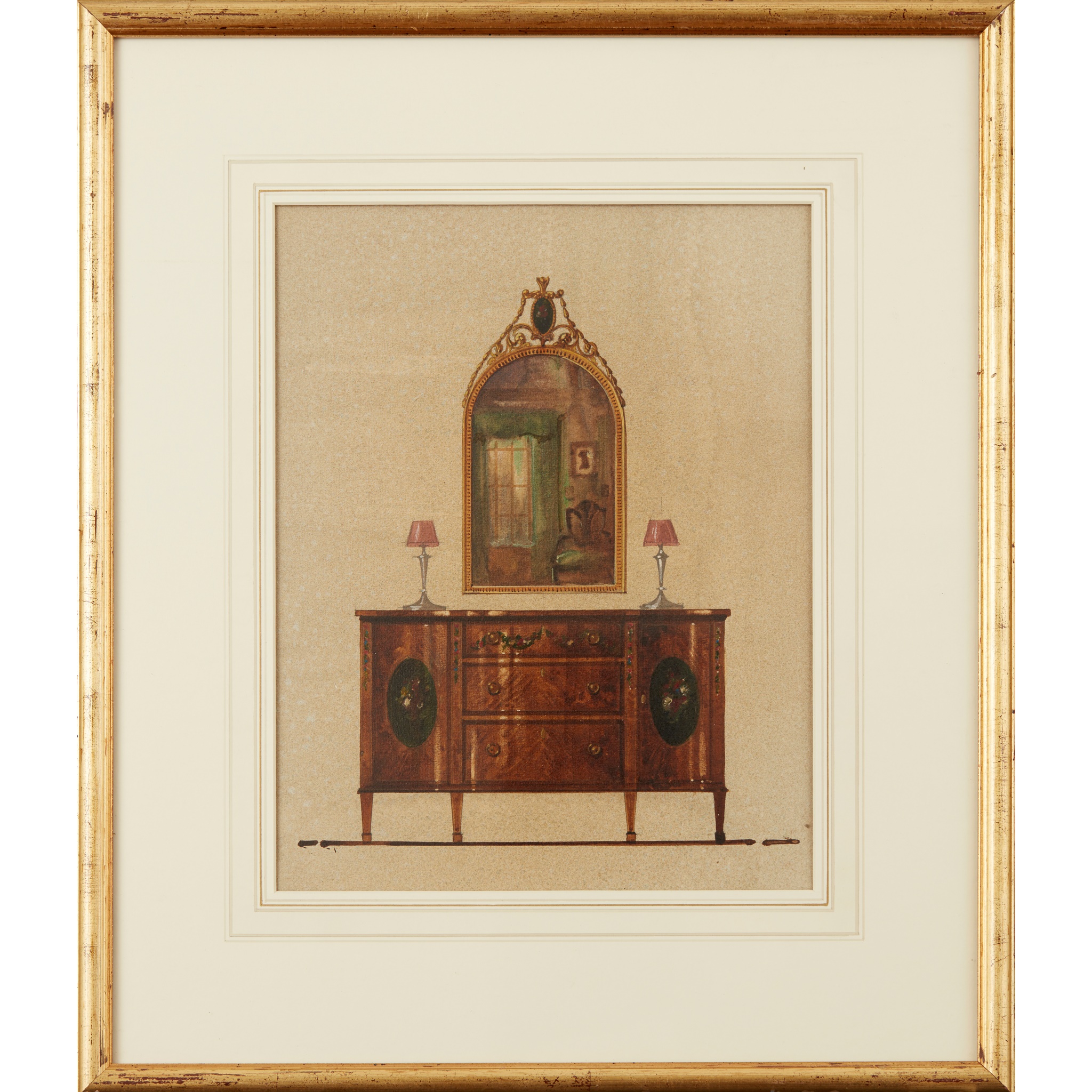 COLLECTION OF THIRTEEN WATERCOLOUR FURNITURE ILLUSTRATIONS, FOR W.&J. SLOANE, NEW YORK