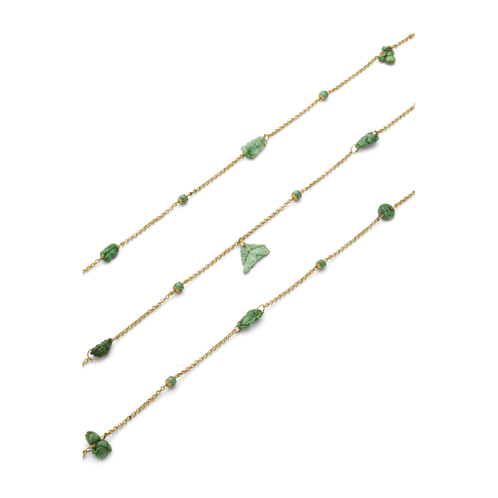A jade set necklace