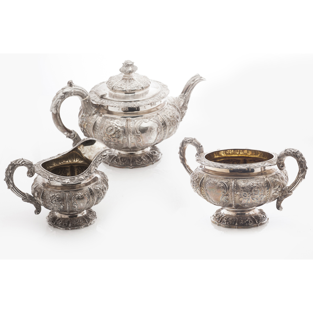 A three piece tea service