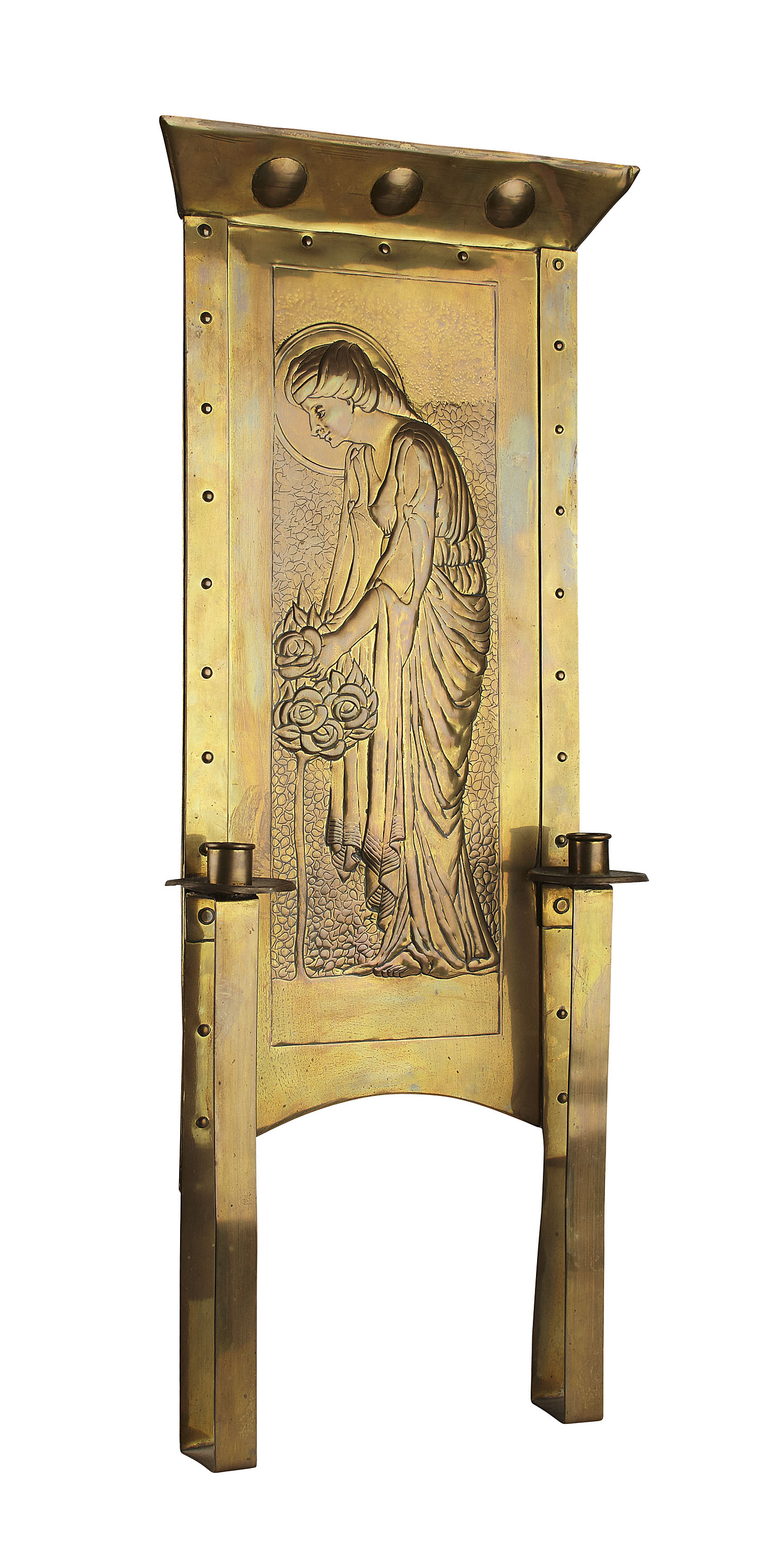 STUDIO OF MARGARET GILMOUR, BRASS WALL SCONCE