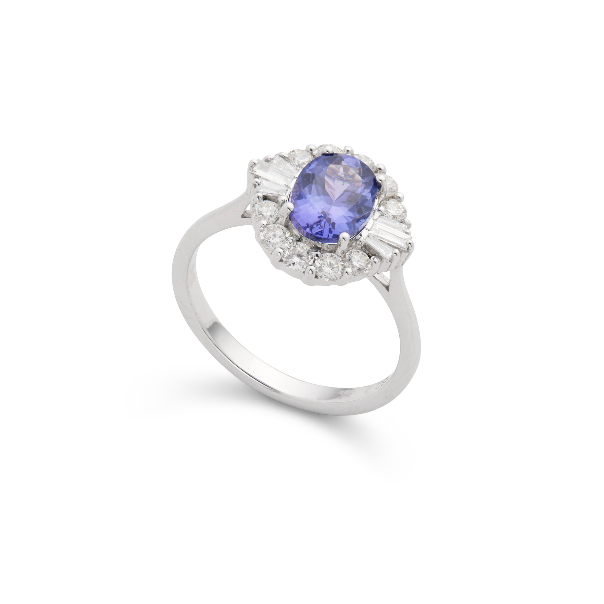 A Tanzanite and diamond cluster ring