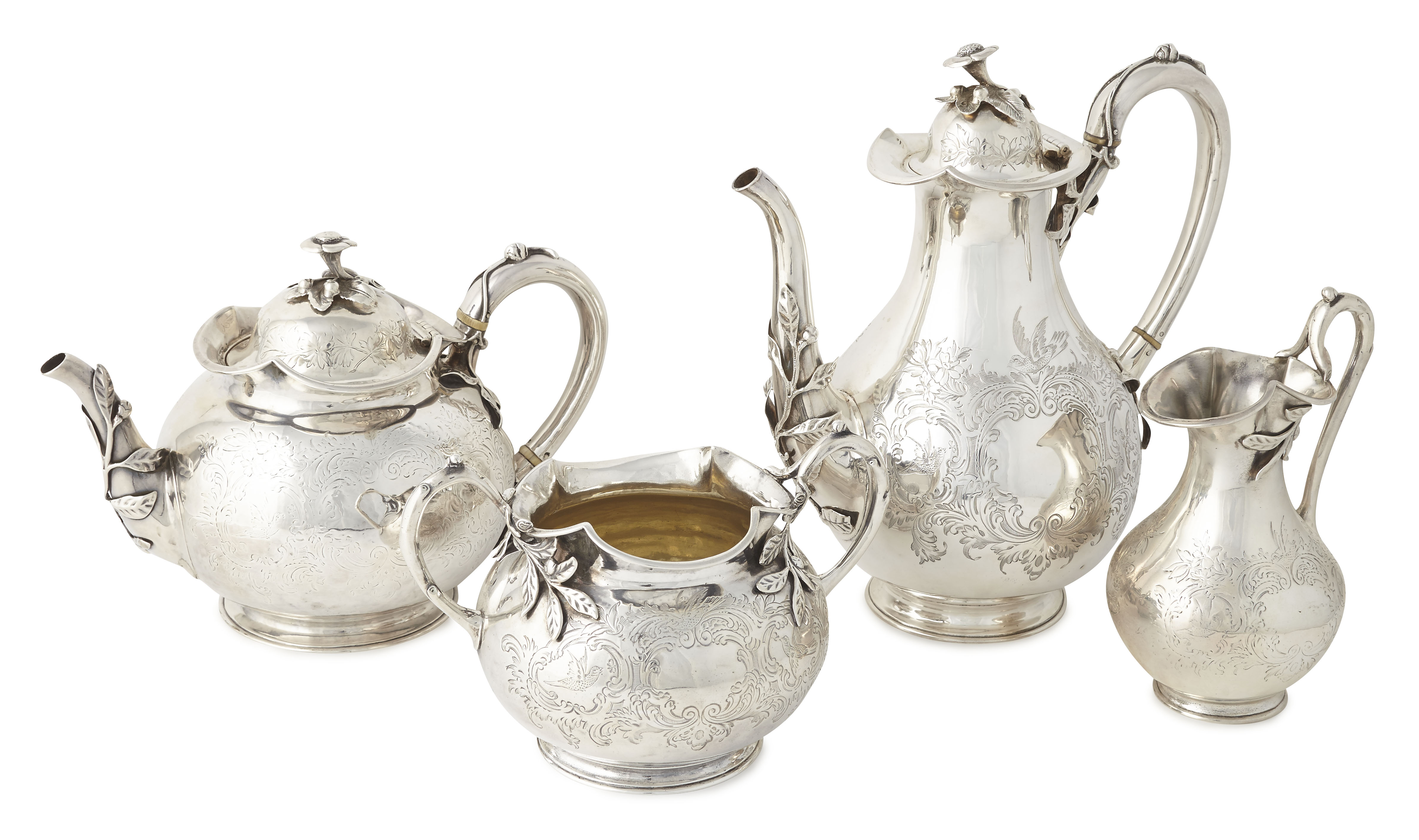 A Victorian four piece silver tea and coffee service