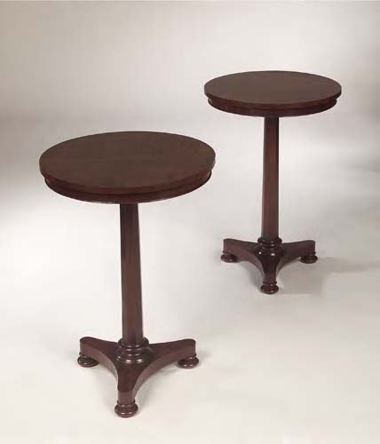 A pair of mahogany wine tables,