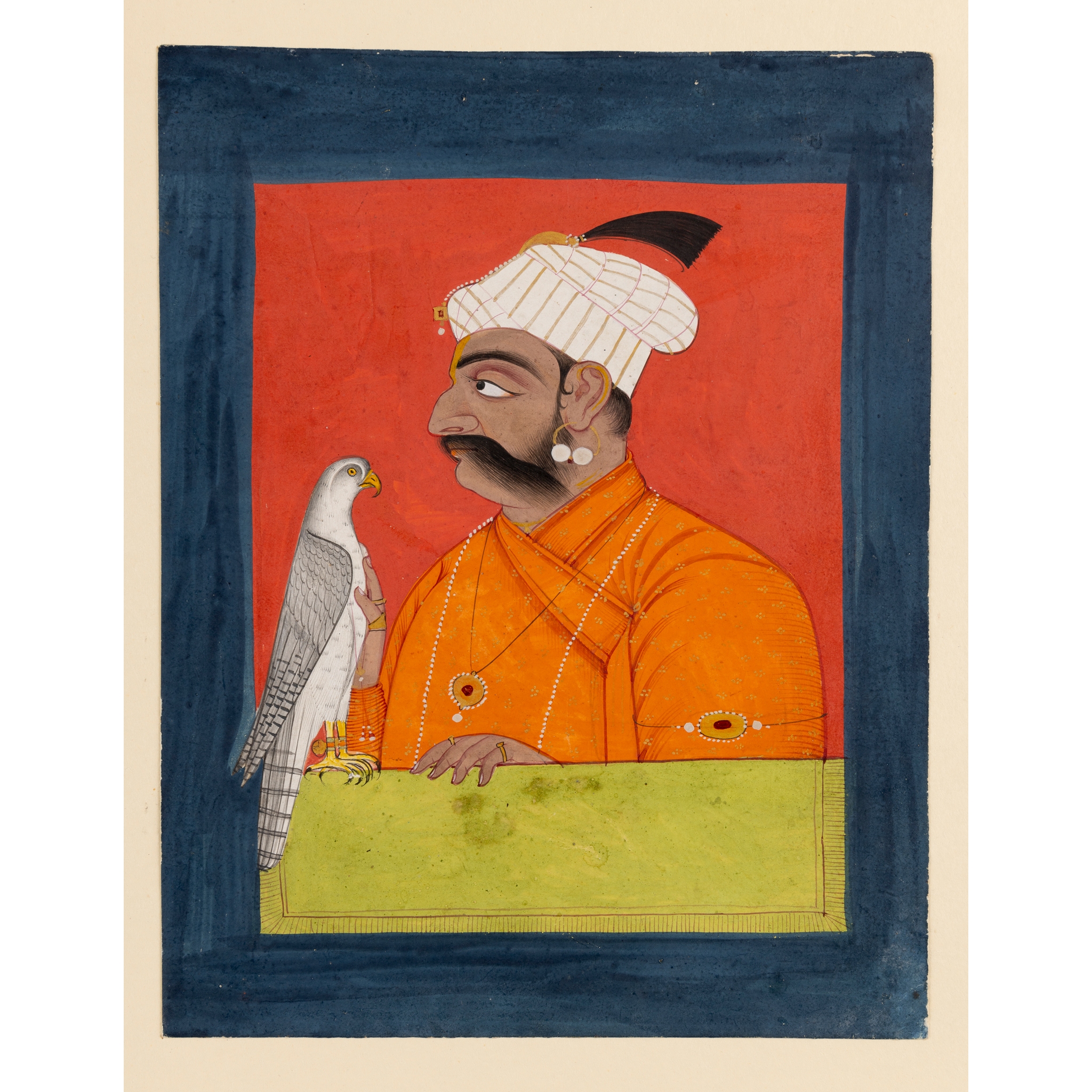 RAJA SURAJ MAL (1613-1618) OF NURPUR HOLDING A HAWK