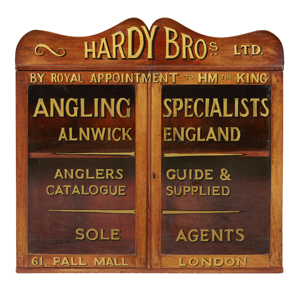 EDWARDIAN OAK FISHING TACKLE DISPLAY CABINET