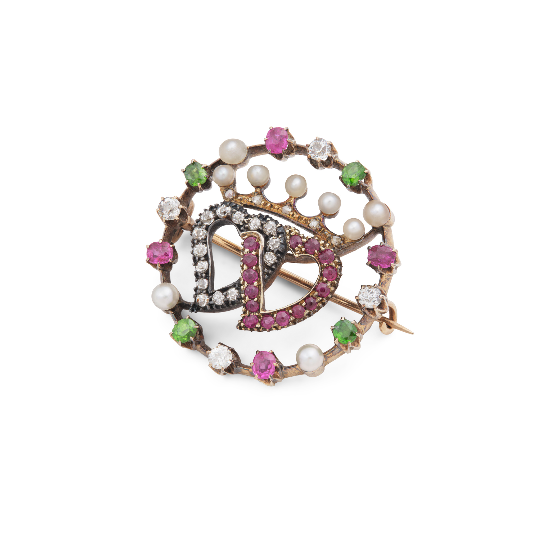 An early 20th century multi-gem Luckenbooth style brooch