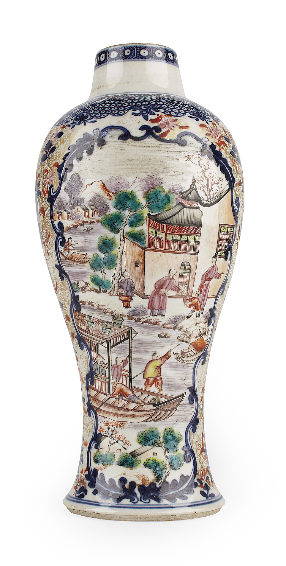 CHINESE FAMILLE ROSE BALUSTER VASE