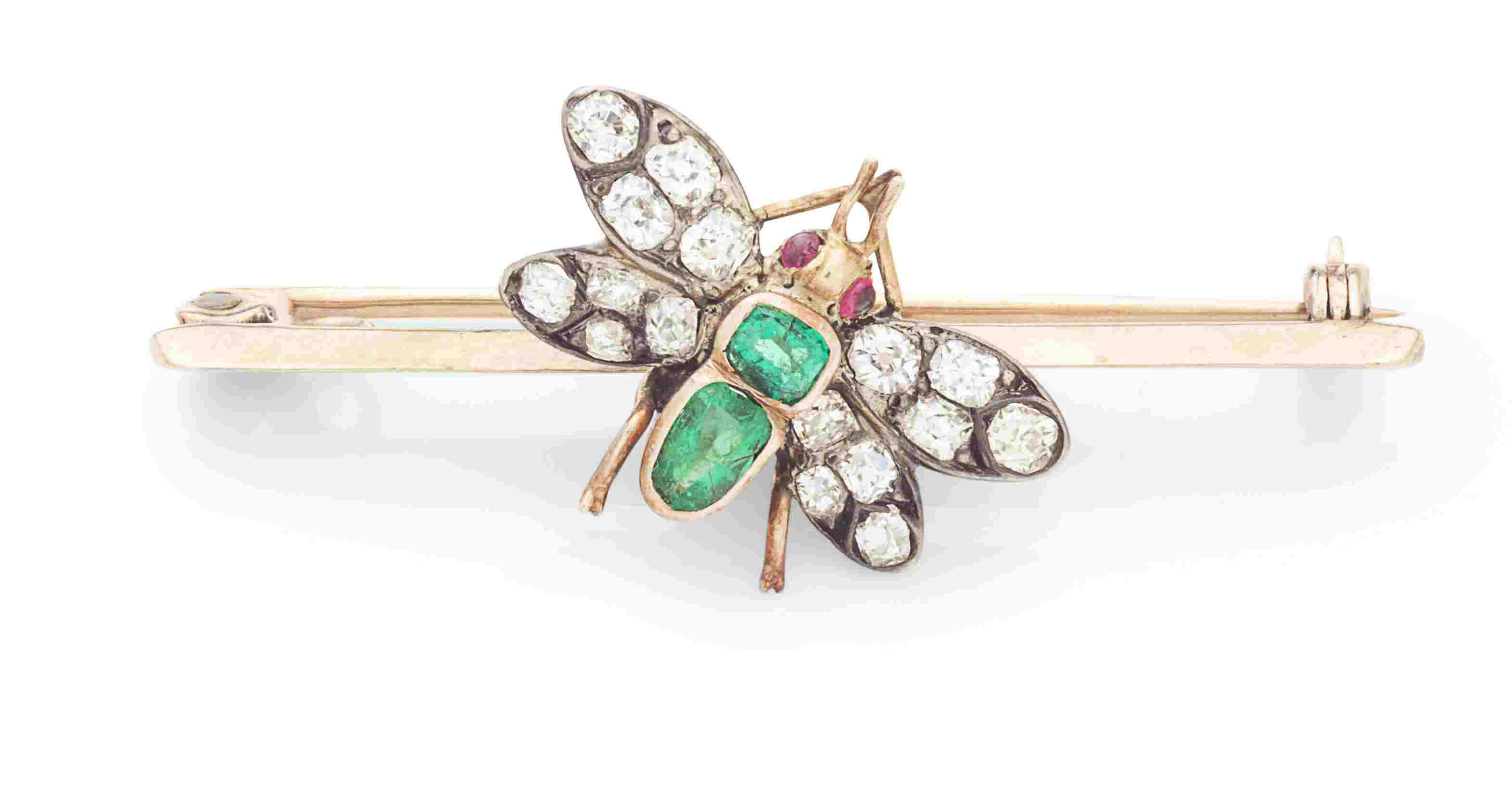 A multi-gem set bee brooch