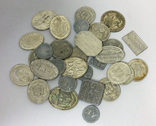 A collection of 18th century and later trade tokens