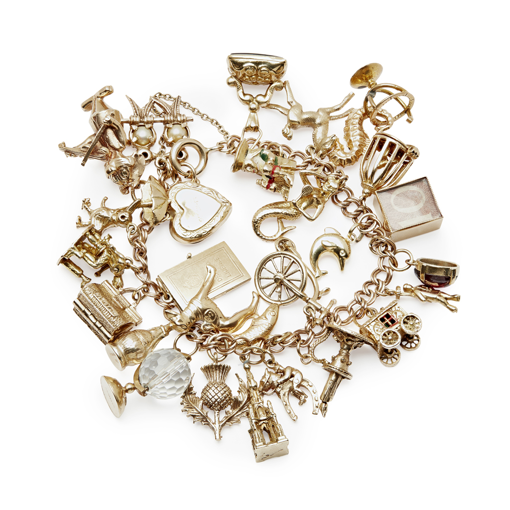 A 9ct gold charm bracelet