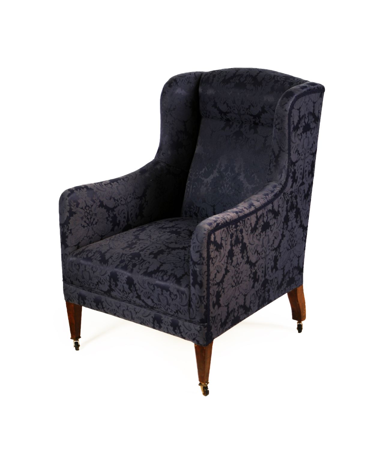 EDWARDIAN UPHOLSTERED WINGBACK ARMCHAIR