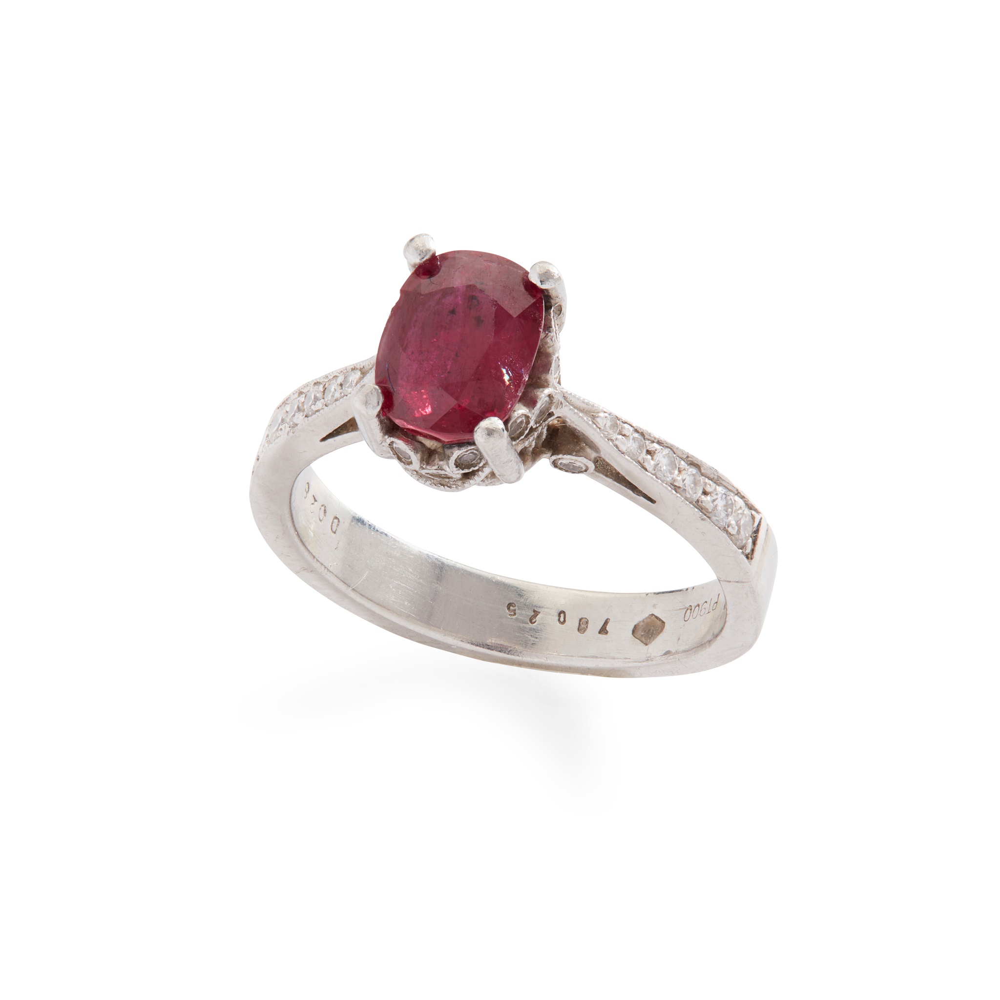 A ruby and diamond ring