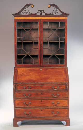 A George III mahogany bureau bookcase