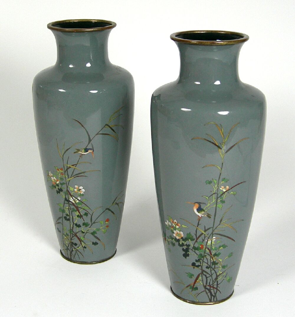 PAIR OF JAPANESE CLOISONNE VASES