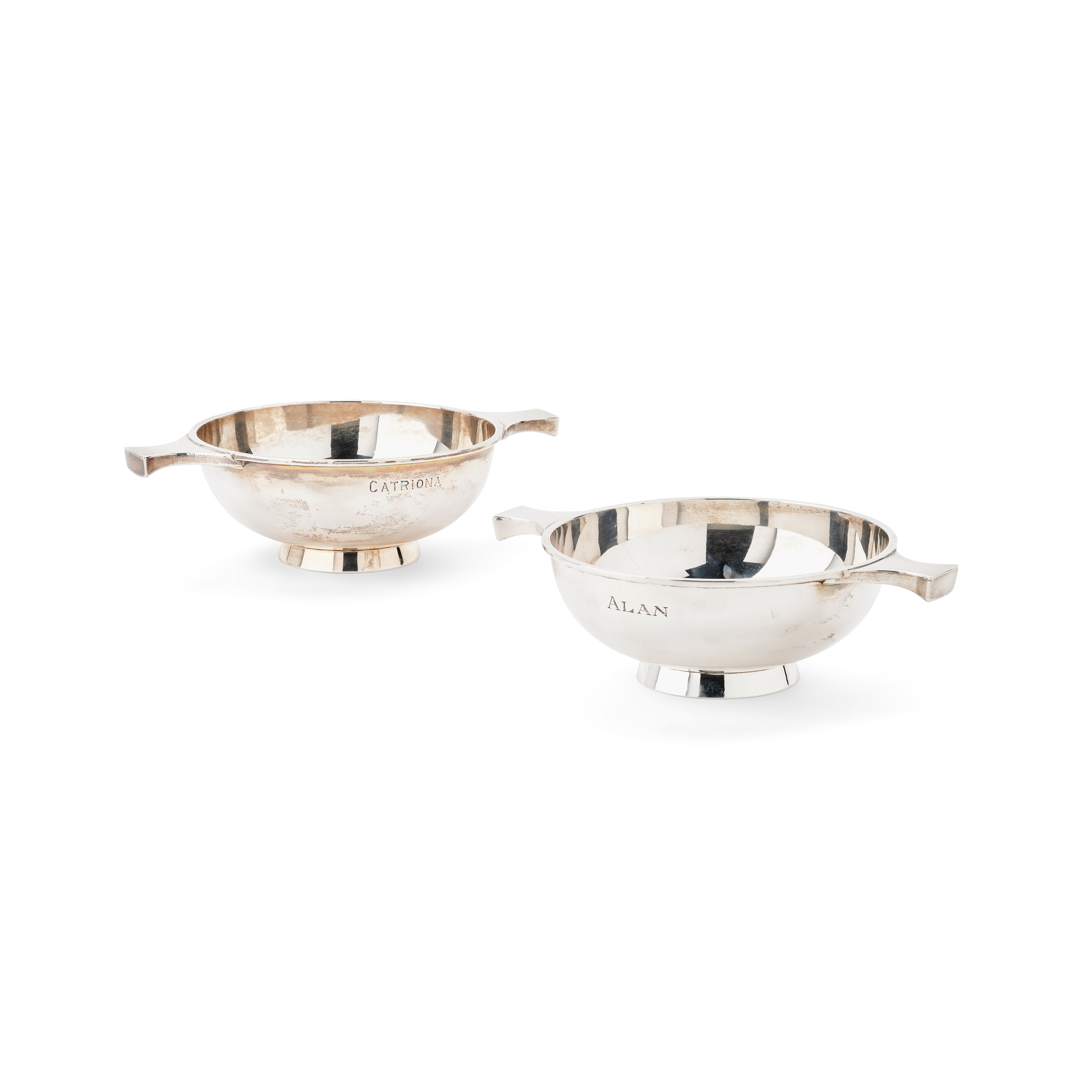 A MATCHED PAIR OF QUAICHS