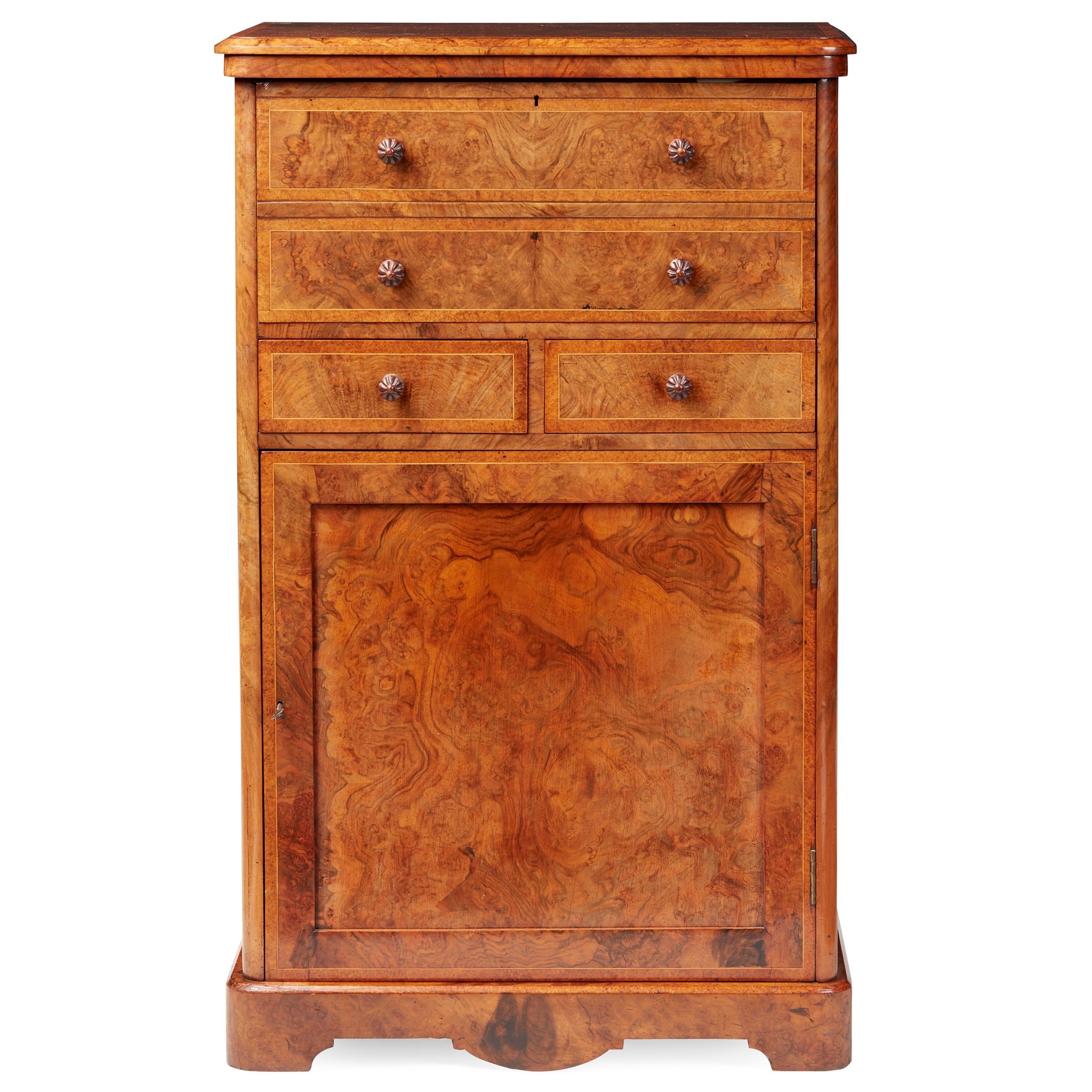 VICTORIAN WALNUT SECRETAIRE MUSIC CABINET