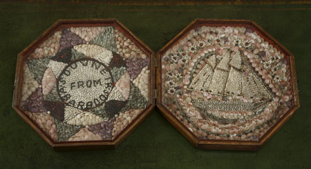 A Victorian sailor’s shell double valentine