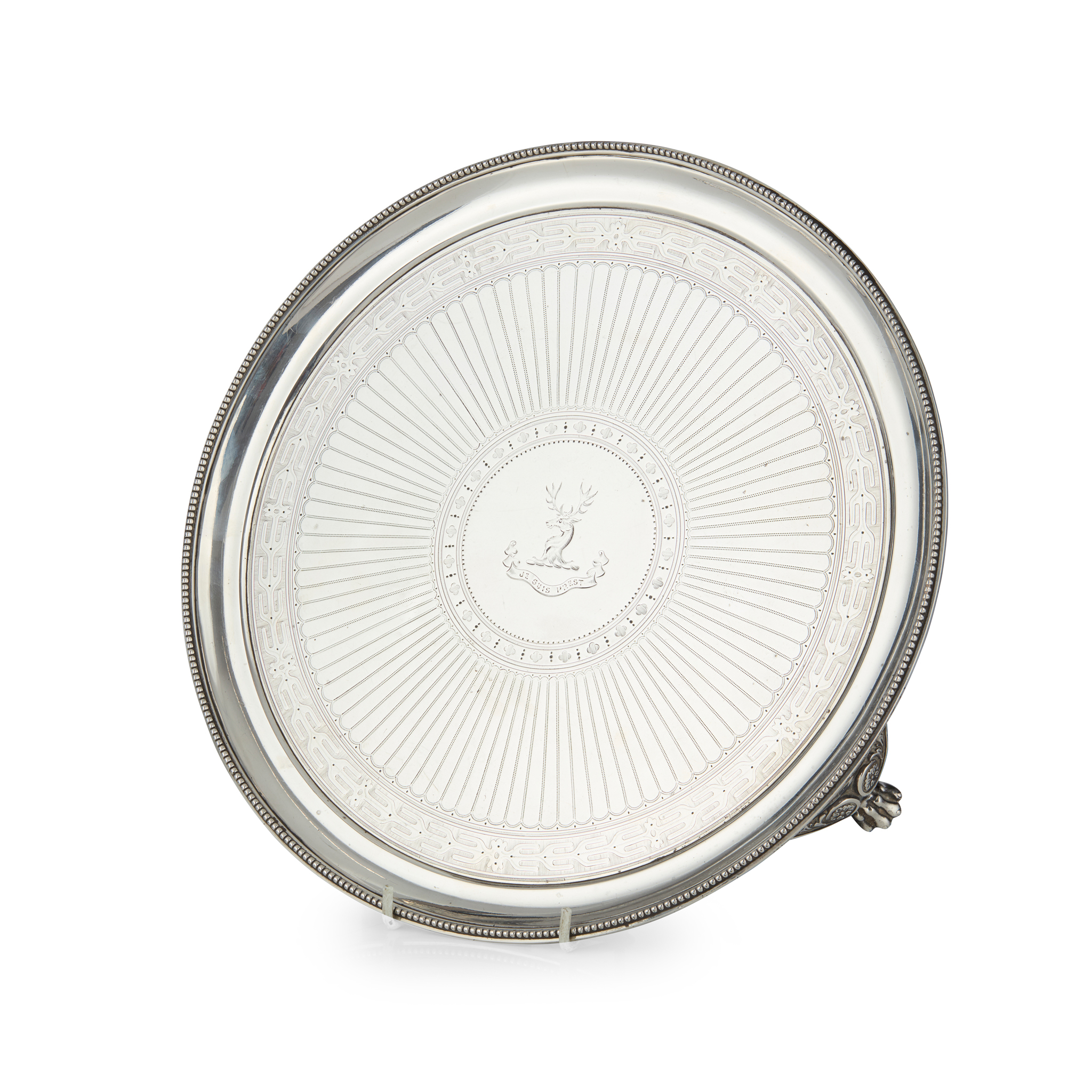 A VICTORIAN SALVER WITH FRASER CREST