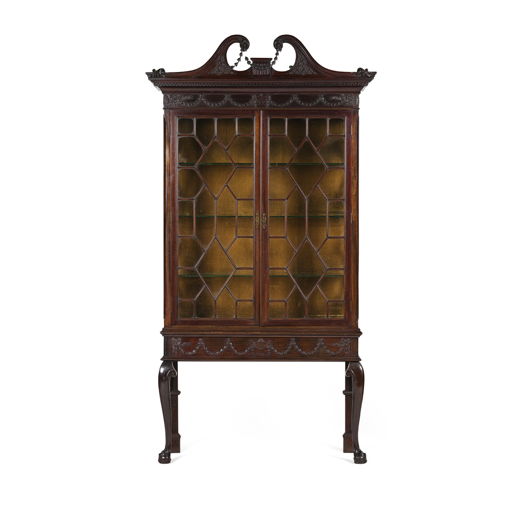 IRISH ADAMS STYLE MAHOGANY DISPLAY CABINET
