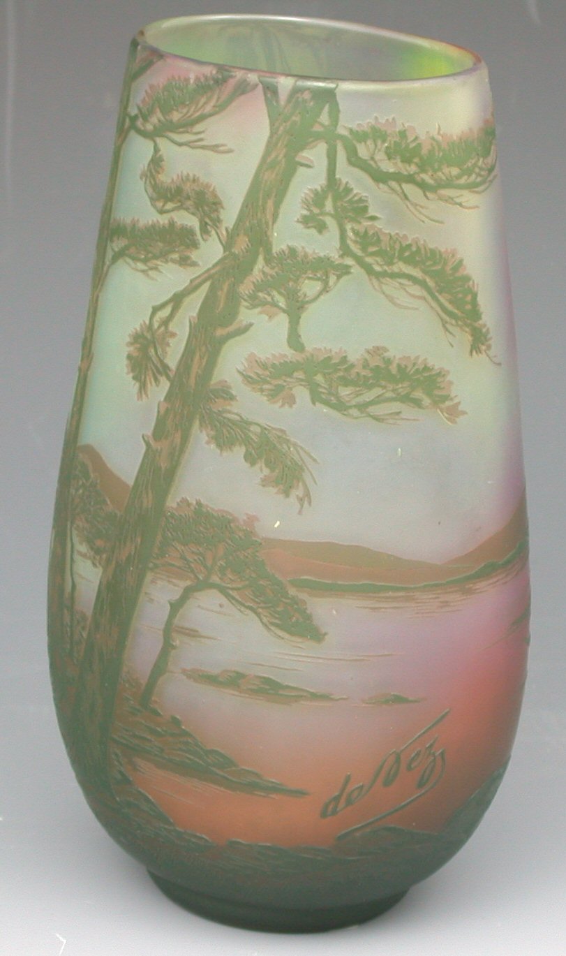 A cameo glass vase by de Vez,