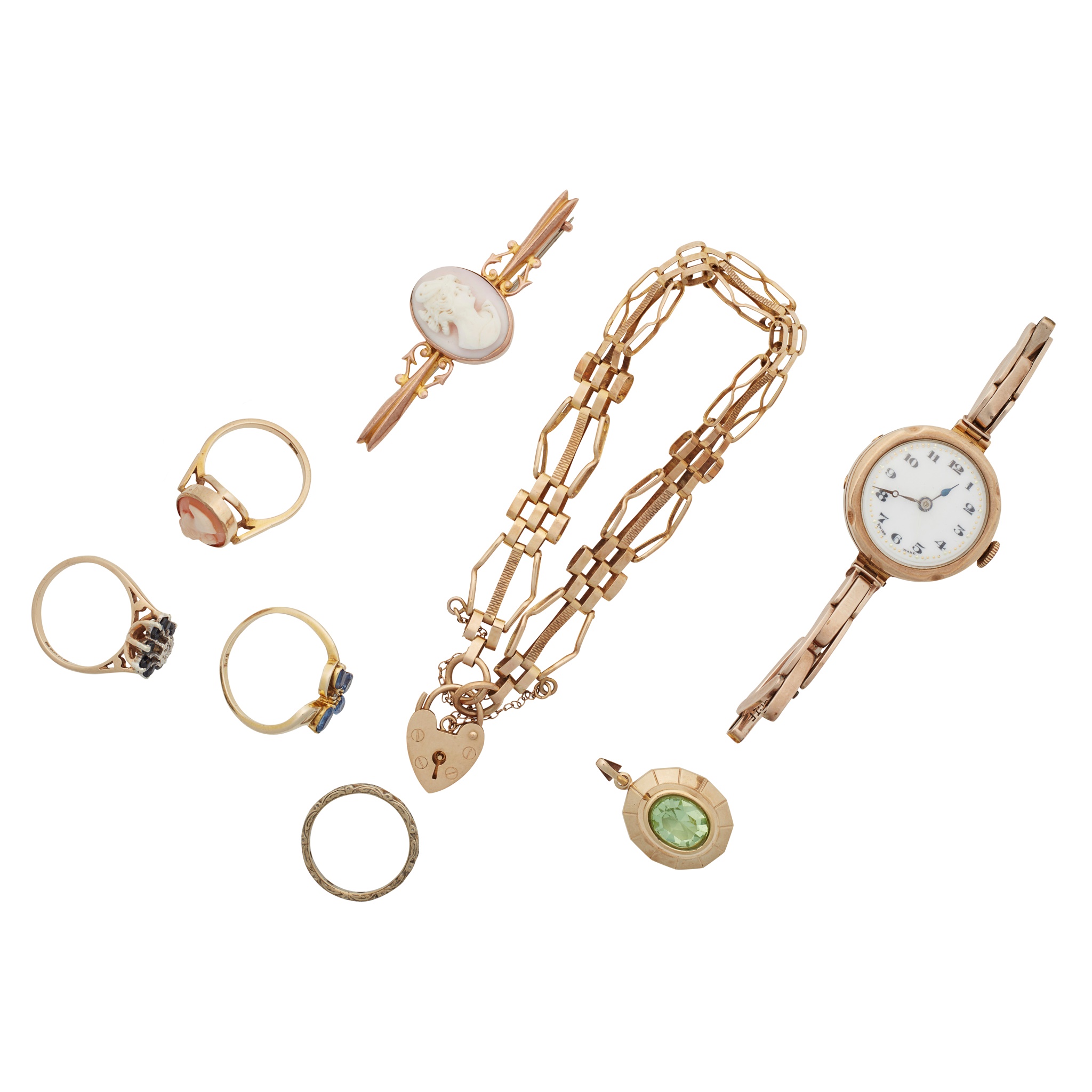 A 9ct gold gate-link bracelet