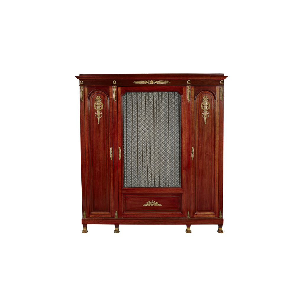 FRENCH EMPIRE STYLE MAHOGANY BIBLIOTHEQUE