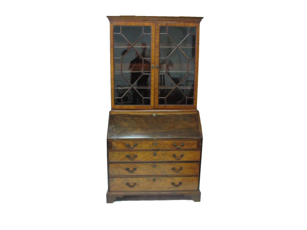 A George III mahogany bureau bookcase