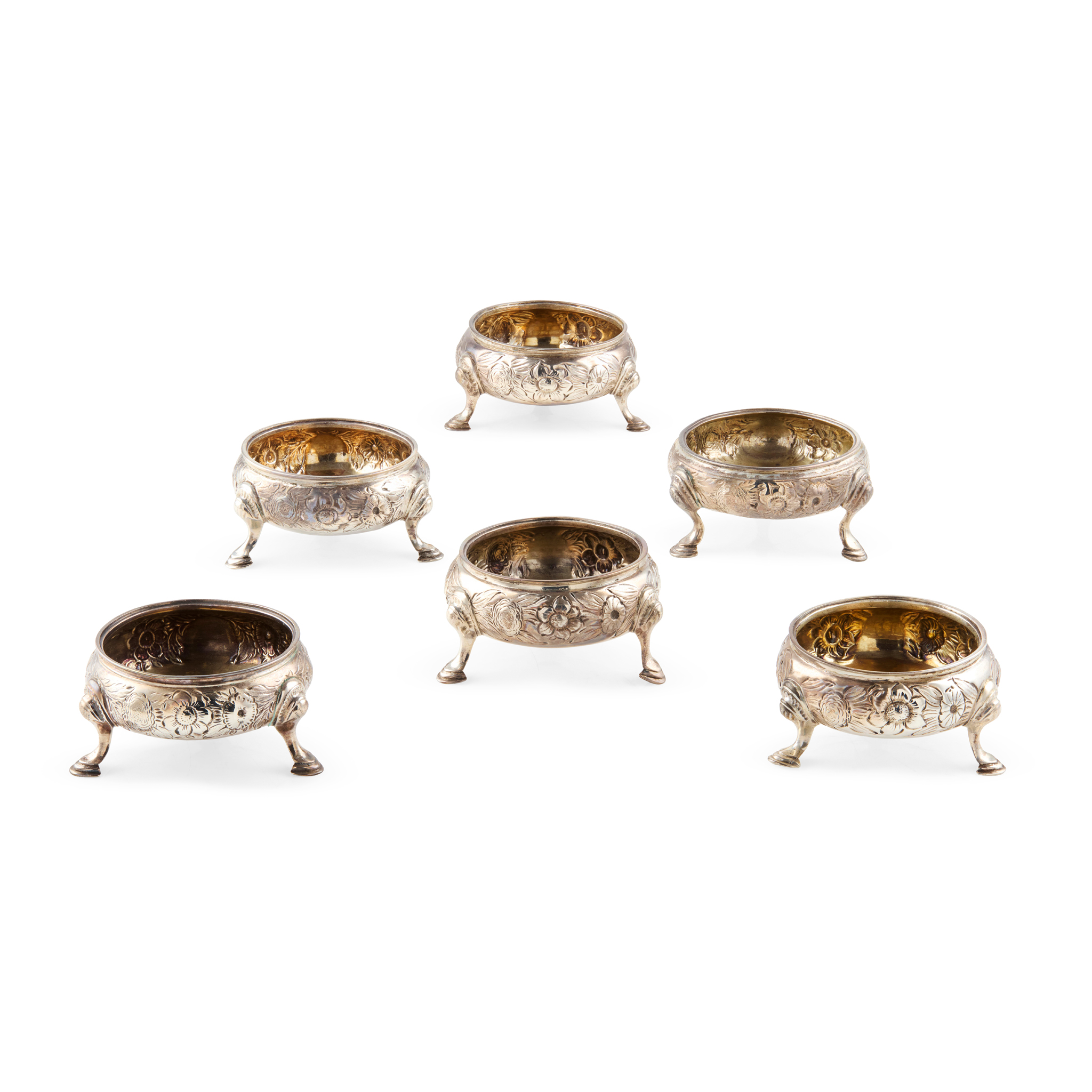 A SET OF THREE VICTORIAN SALTS