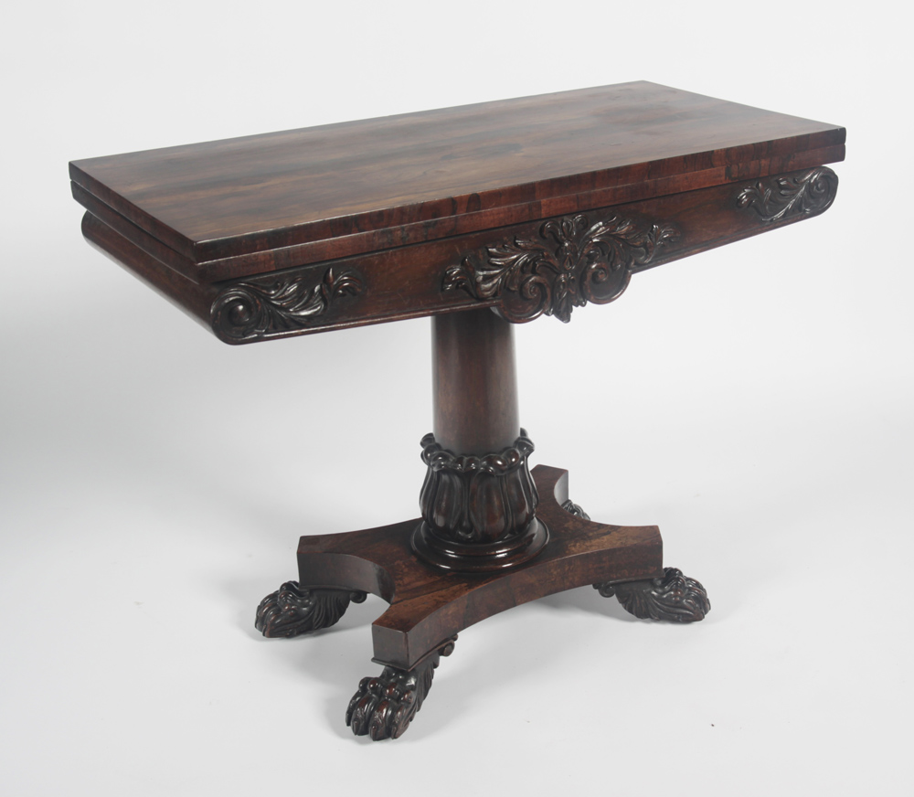 A early 19th century rosewood tea table