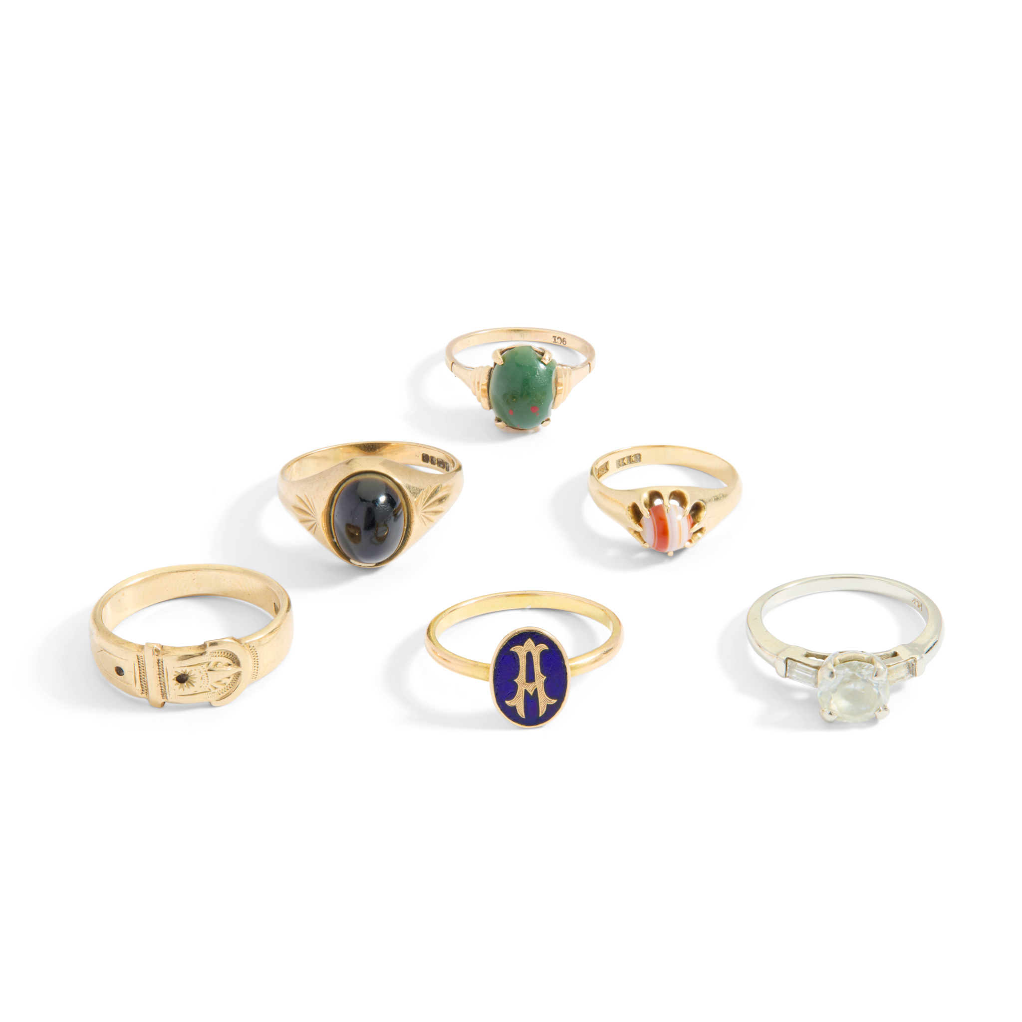 A collection of antique rings