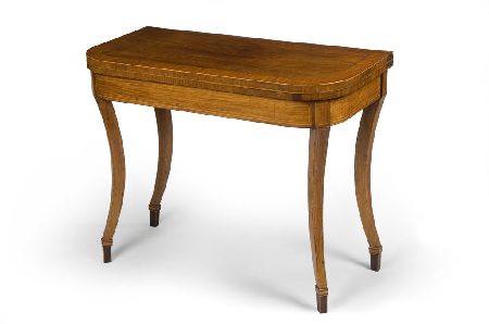 A George III rosewood and satinwood banded card table