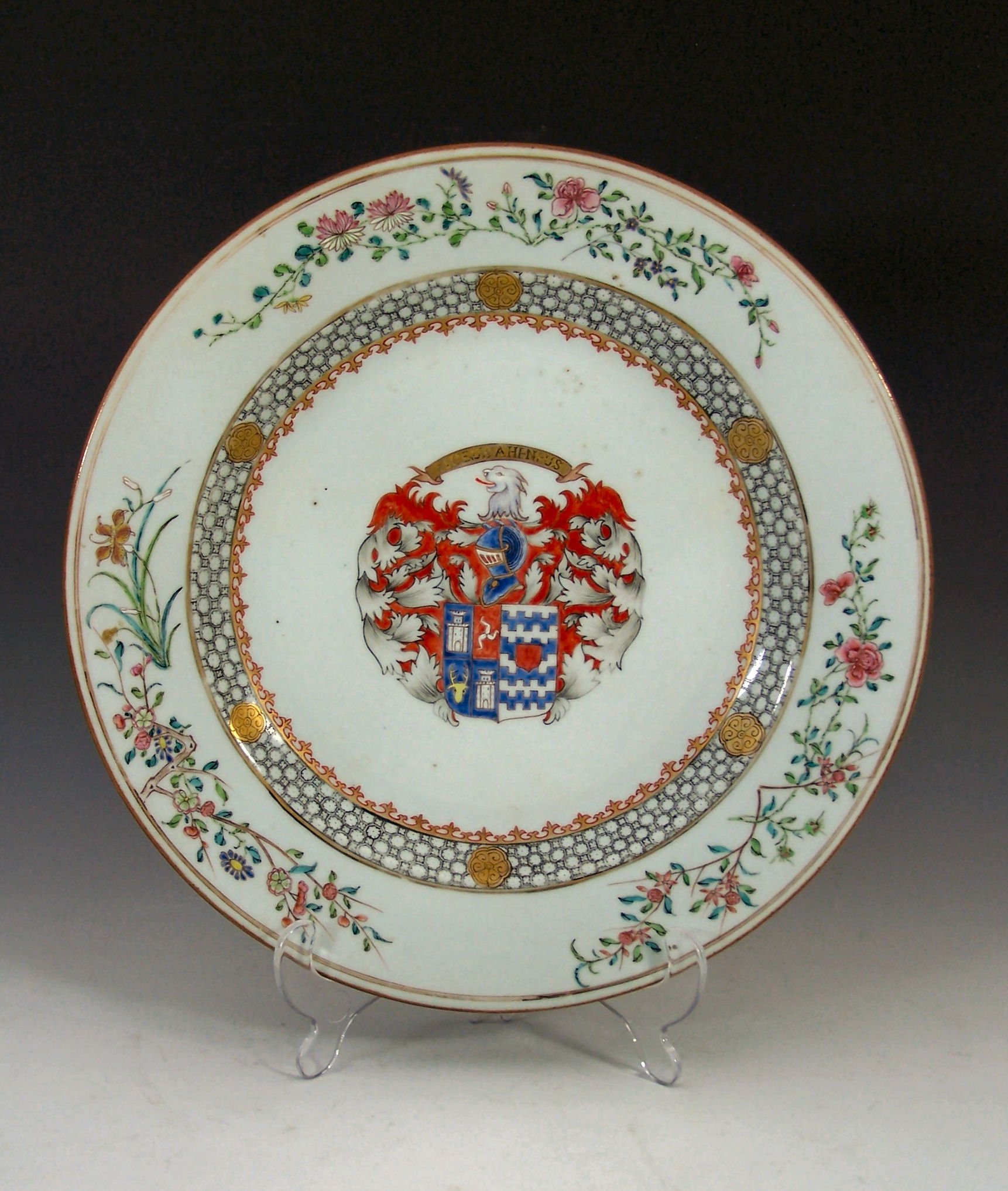 A Chinese export Armorial plate, circa 1733,