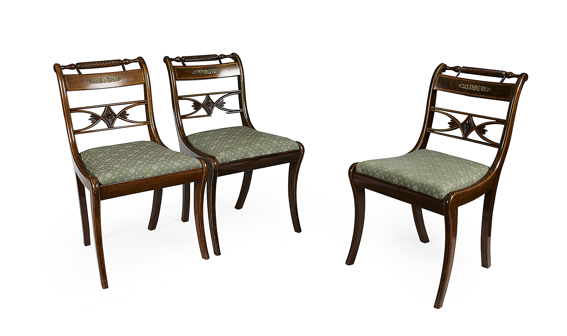 SET OF THREE REGENCY MAHOGANY SIDE CHAIRS