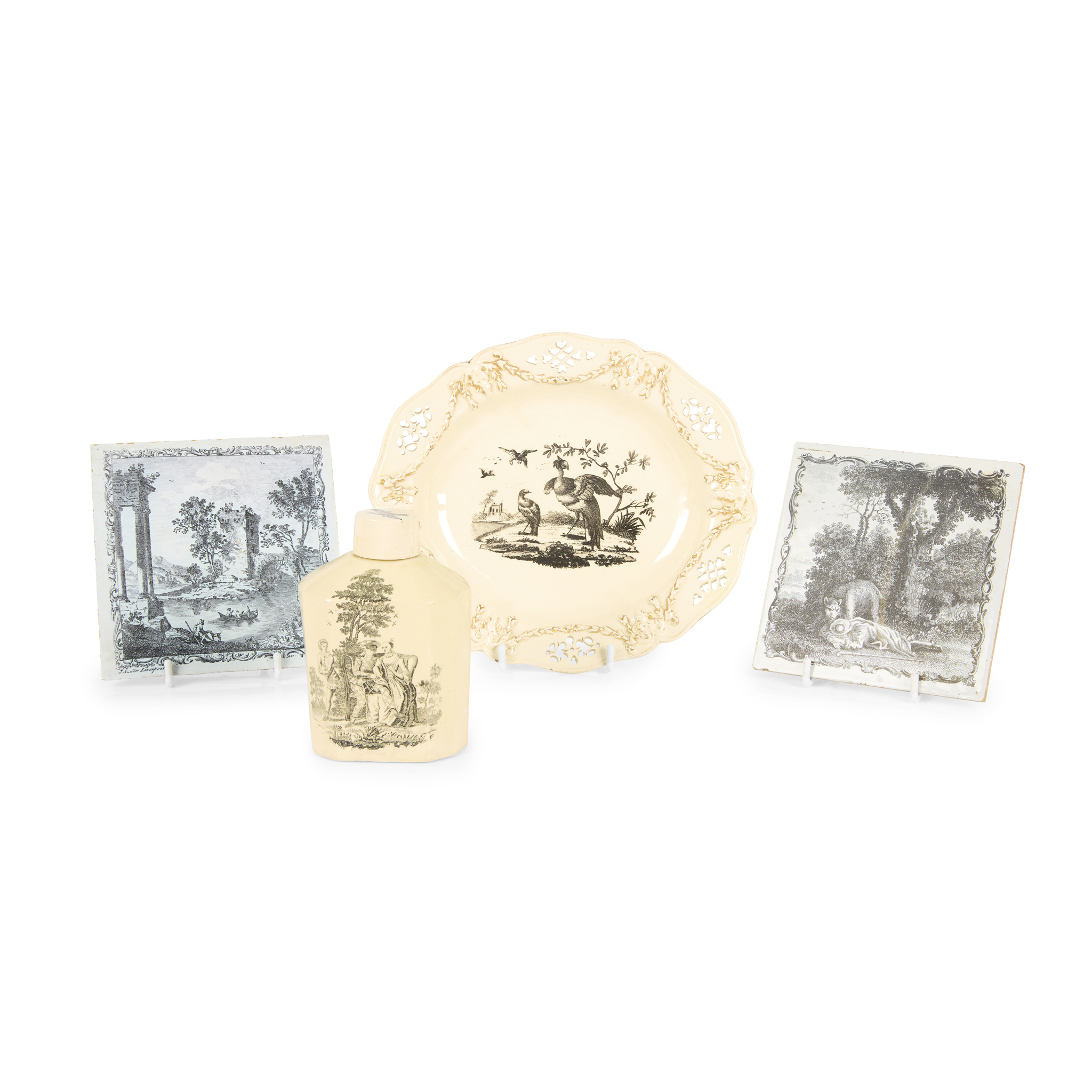 FOUR SADLER AND GREEN PRINTED WARES