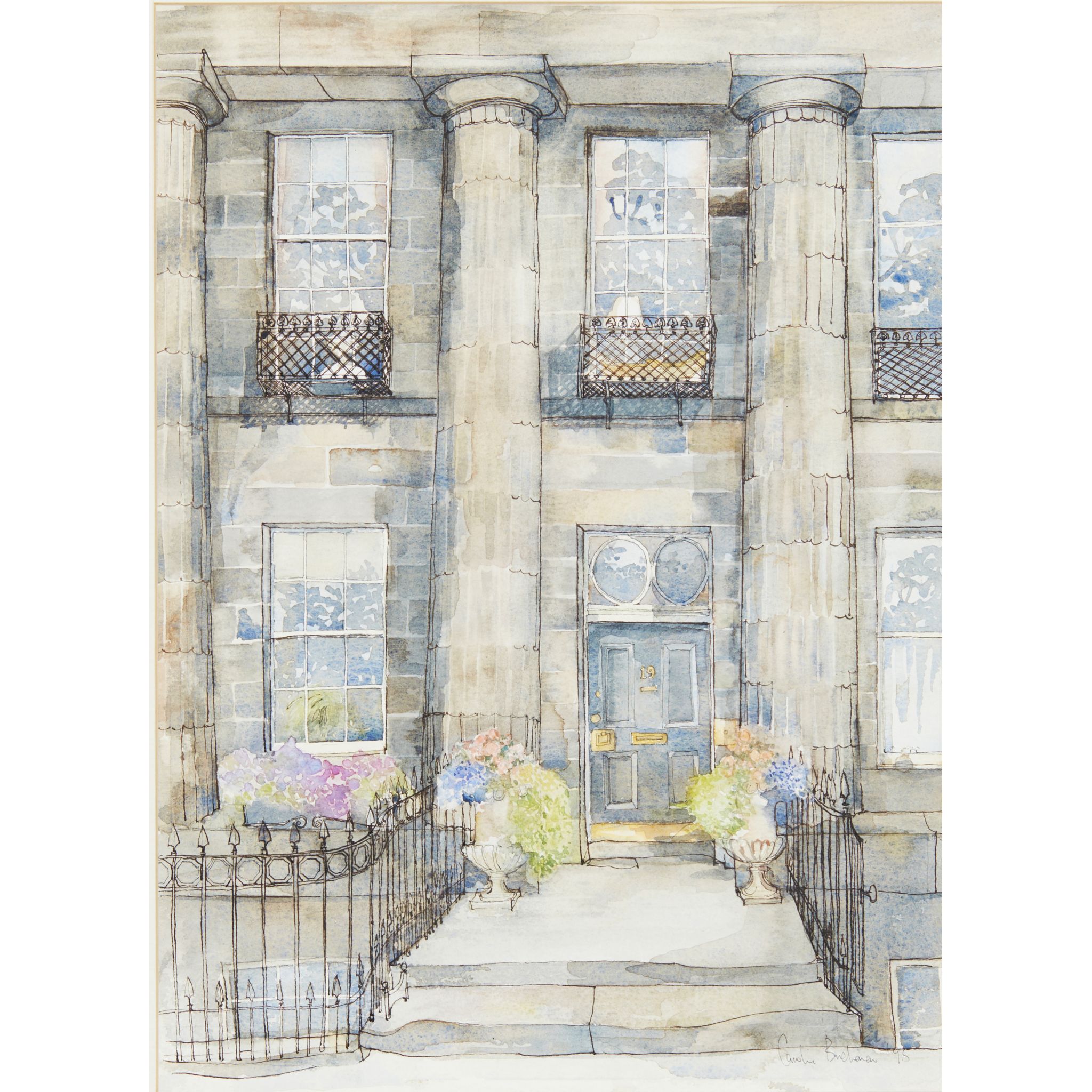 CAROLINE BUCHANAN (SCOTTISH CONTEMPORARY) - FLOWERFUL URNS
