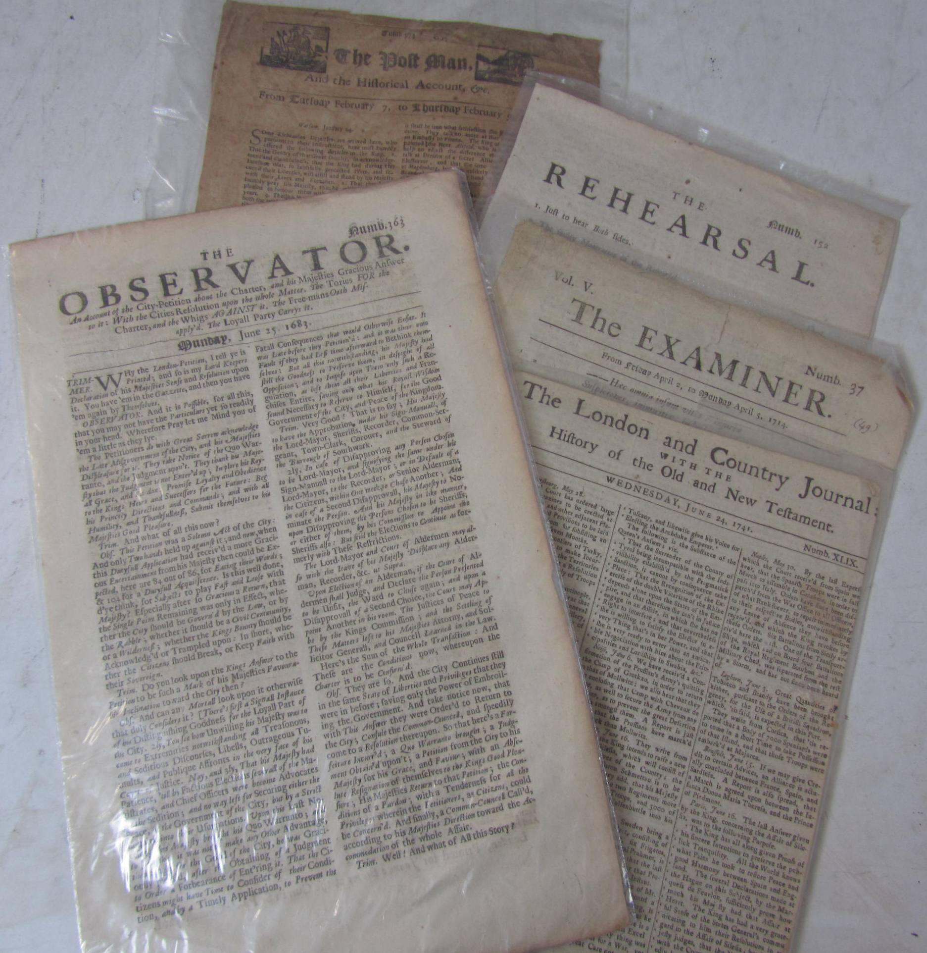 Jacobite interest - Newspapers