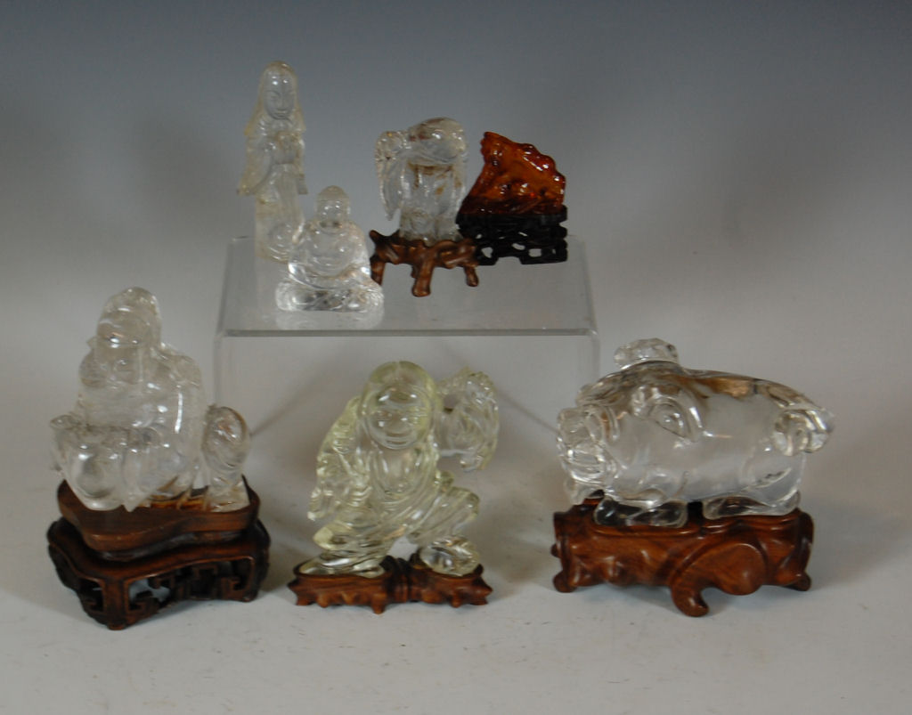 A collection of Chinese rock crystal figures