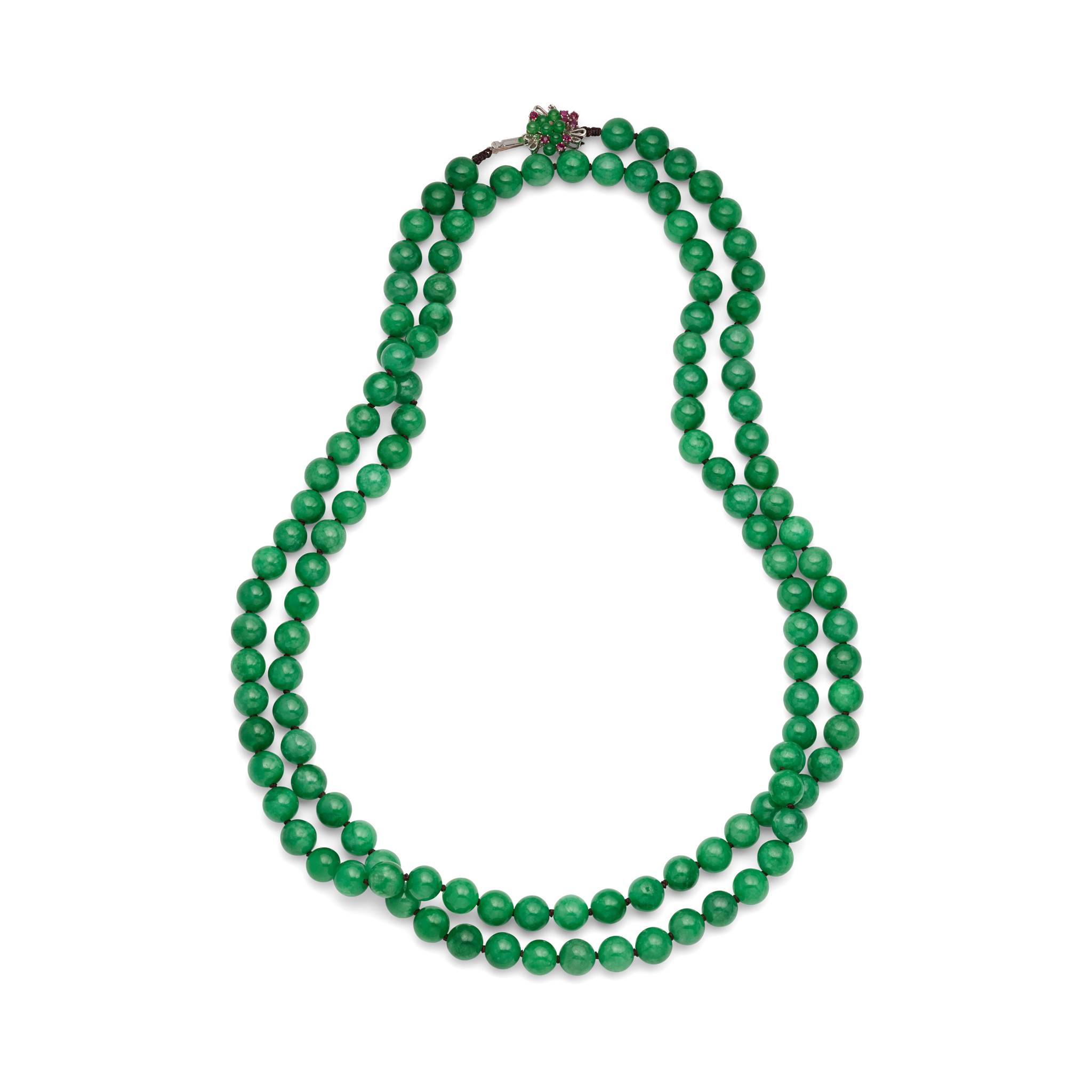 A green hardstone bead necklace