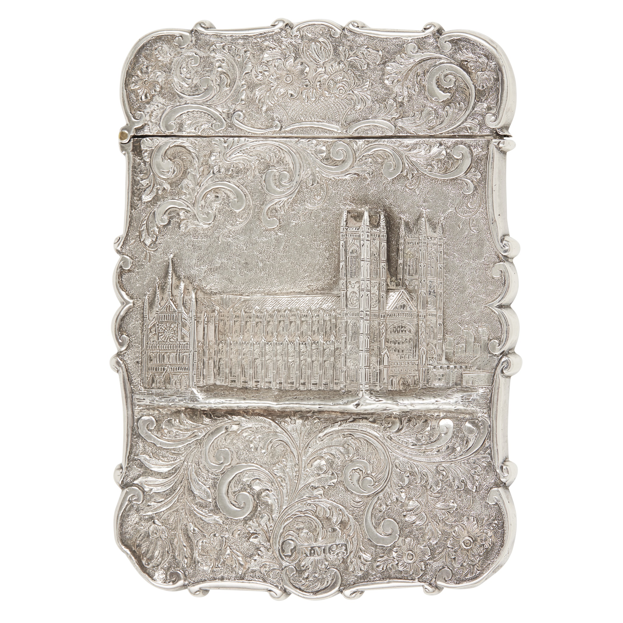 A Victorian castle top card case
