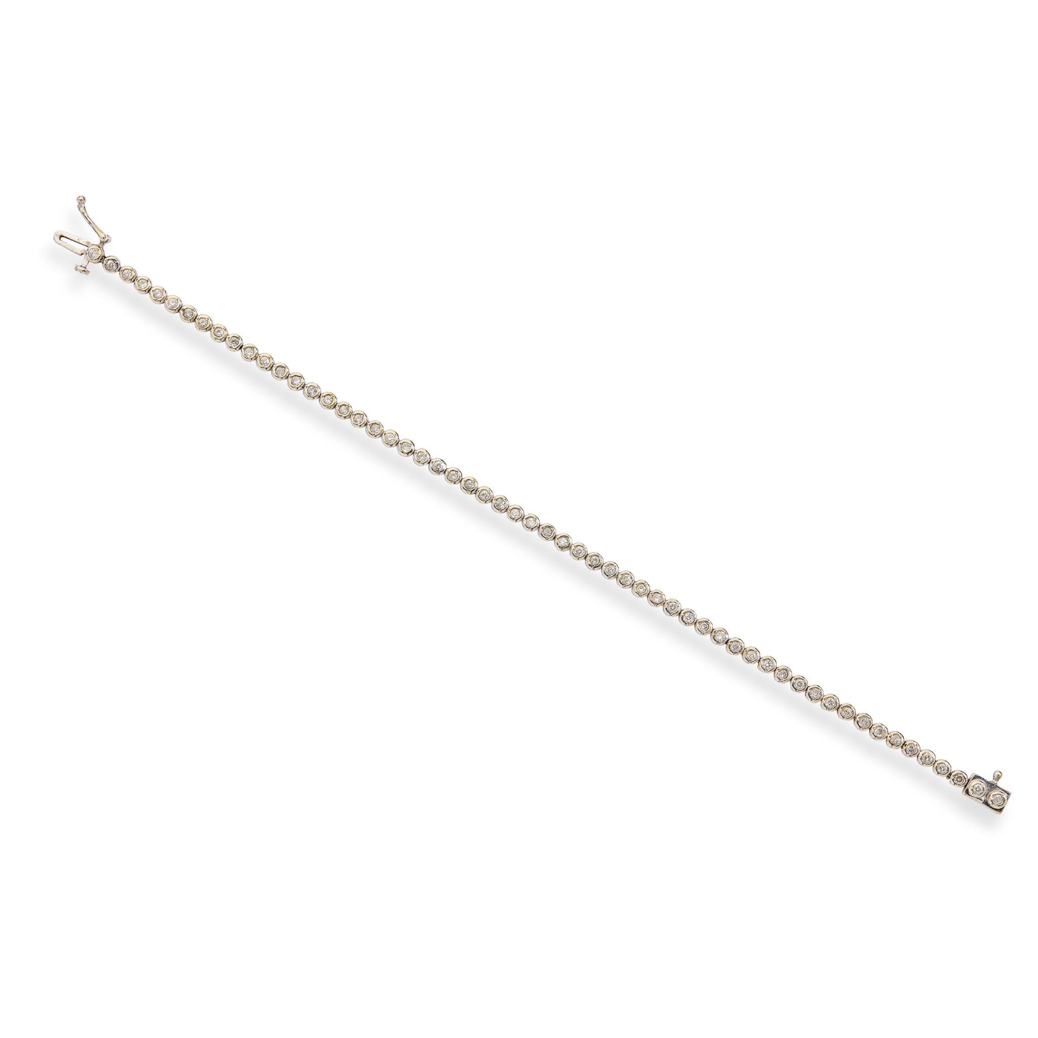 A 9ct gold diamond tennis bracelet