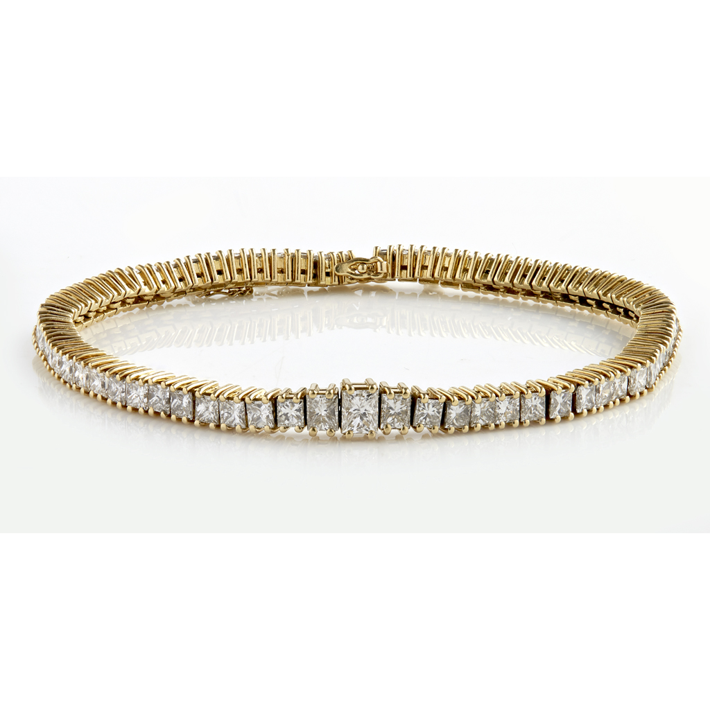 A diamond set line bracelet