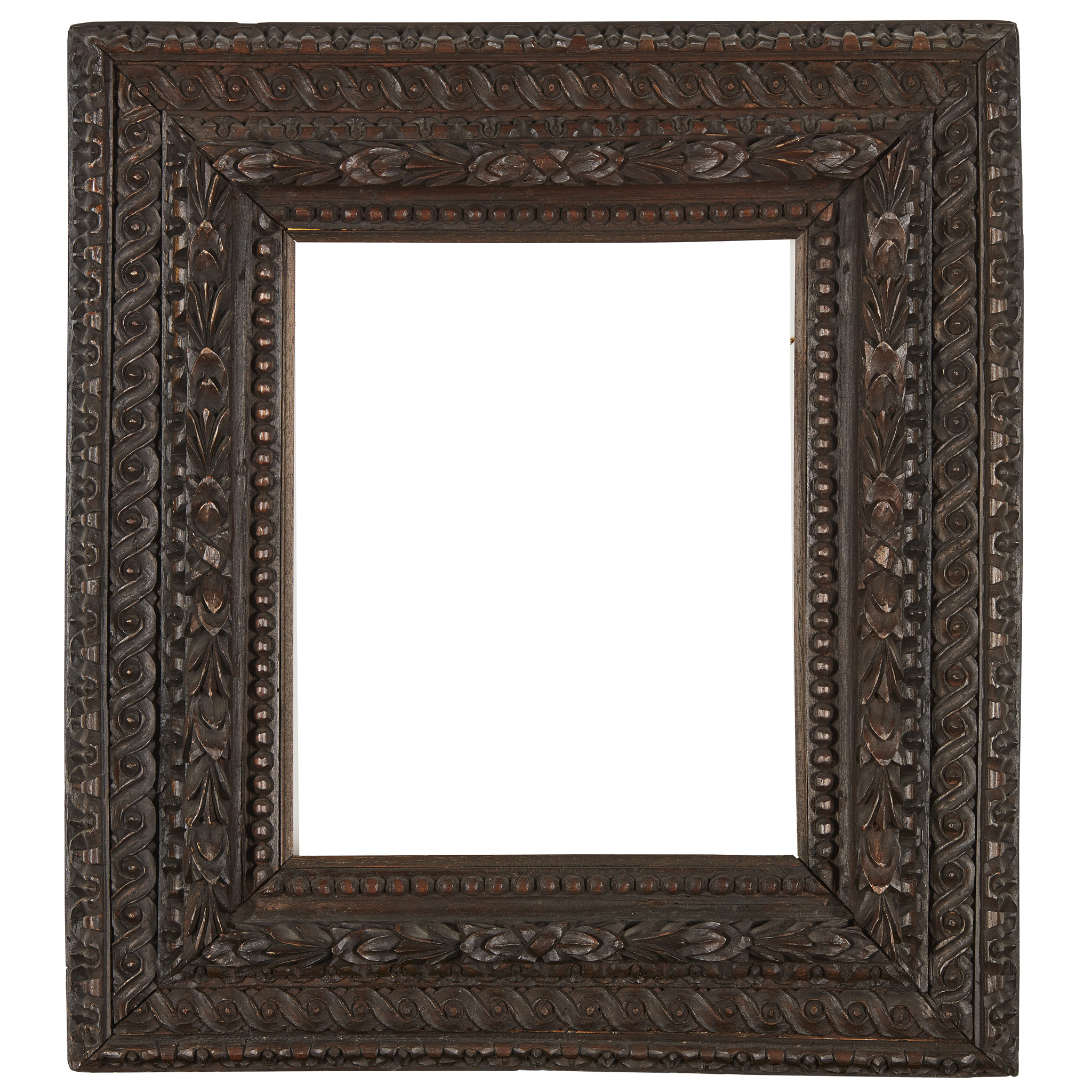SPANISH-STYLE CARVED WALNUT FRAME,