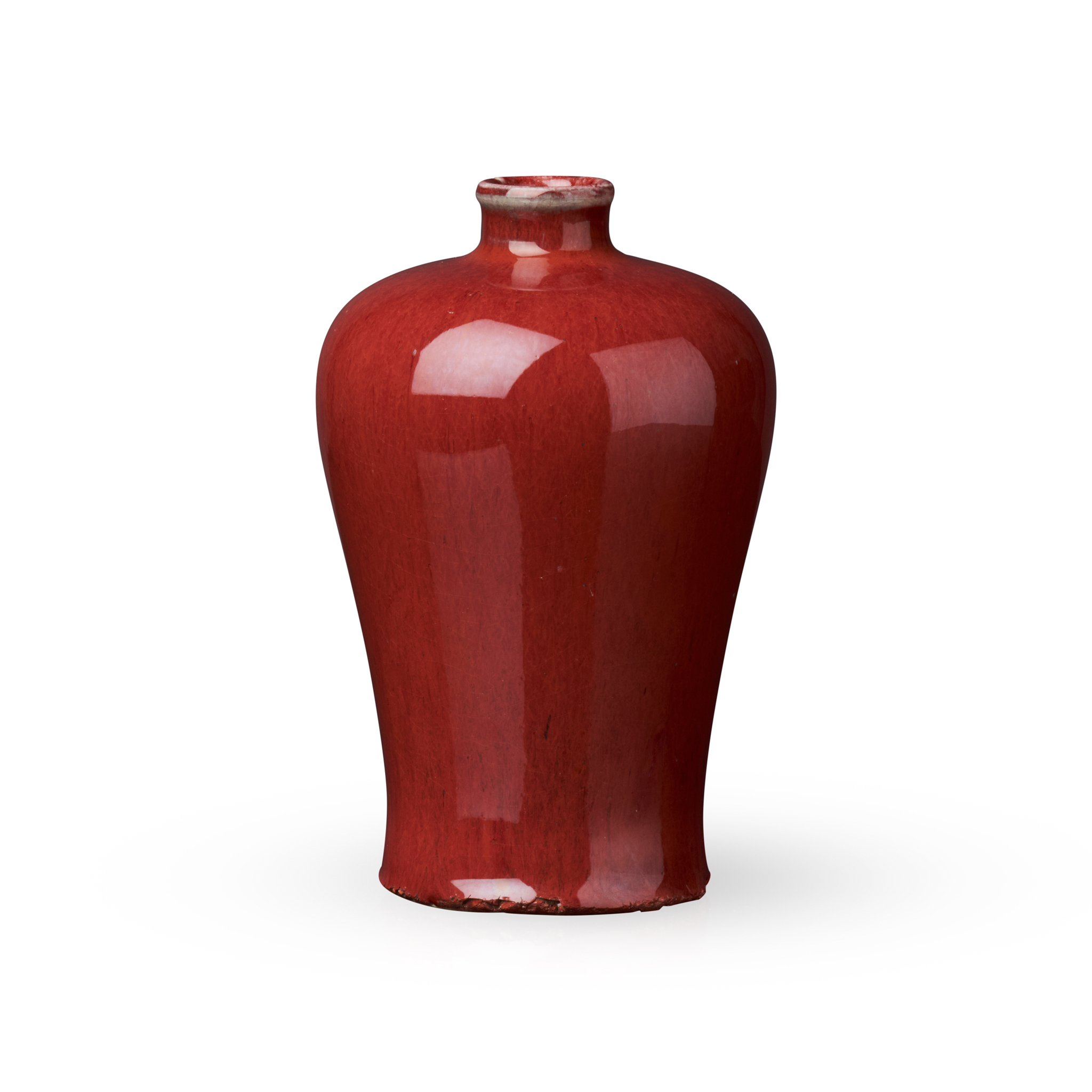 RED-GLAZED MEIPING VASE