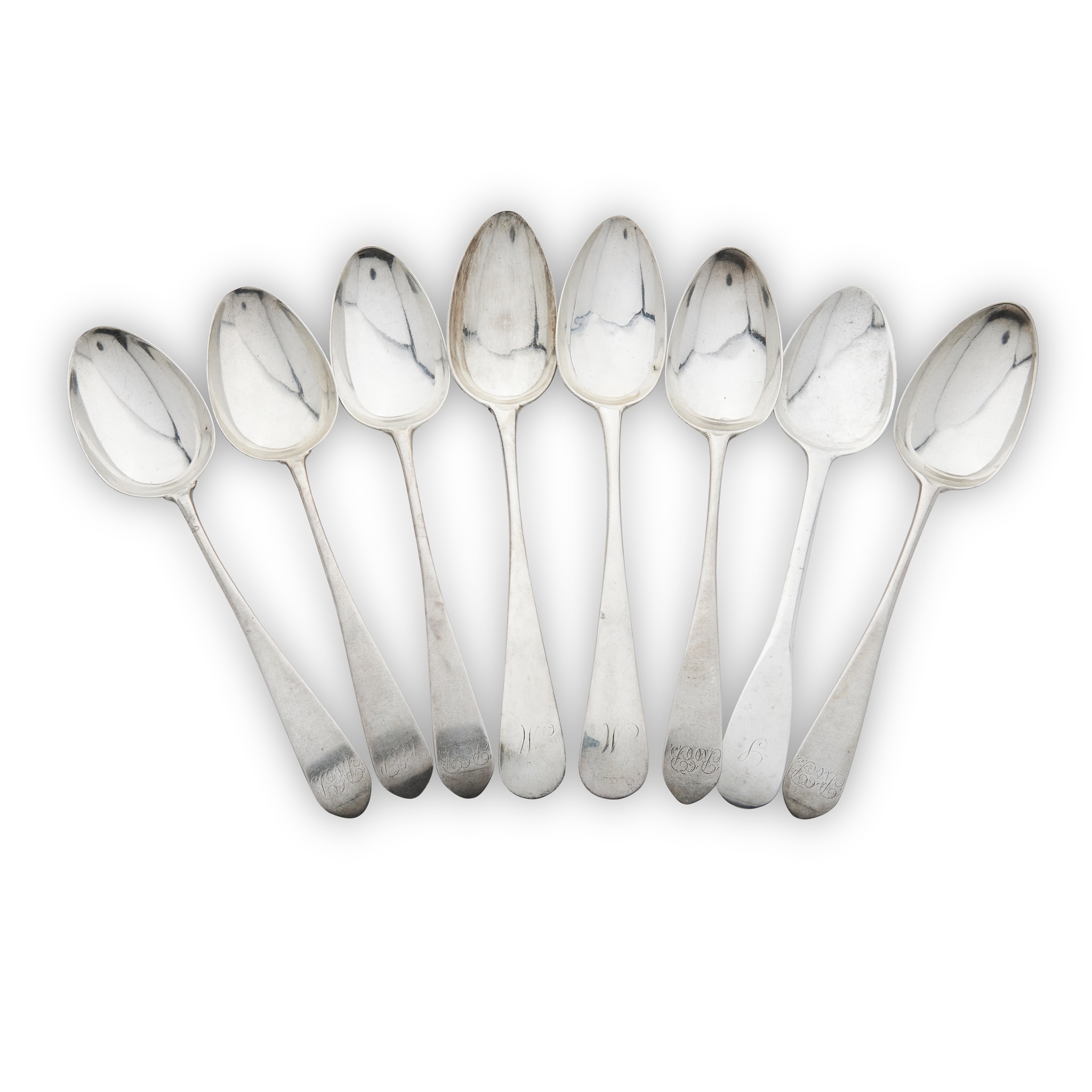 ABERDEEN - A SET OF FIVE SCOTTISH PROVINCIAL TABLESPOONS