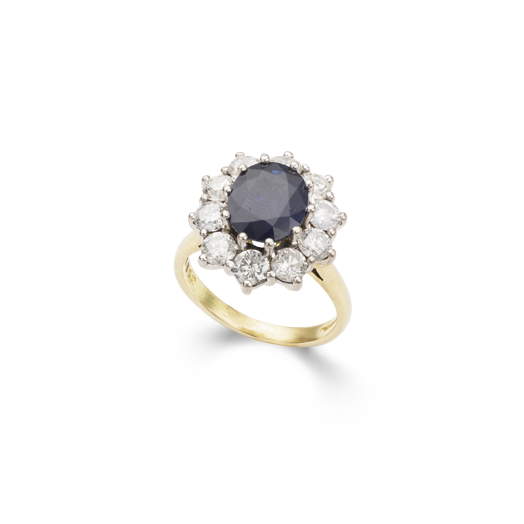 A sapphire and diamond cluster ring